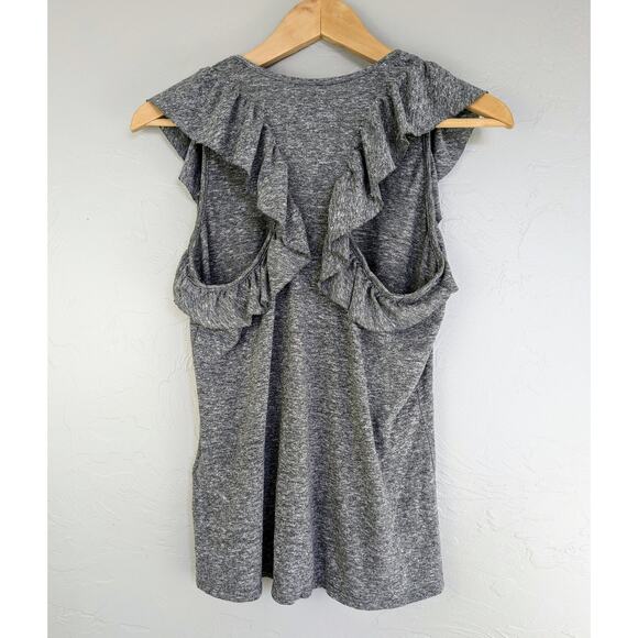 CURRENT / ELLIOTT Cadence Gray Ruffle Racerback Tank Top Size 0/XS - Picture 5 of 9
